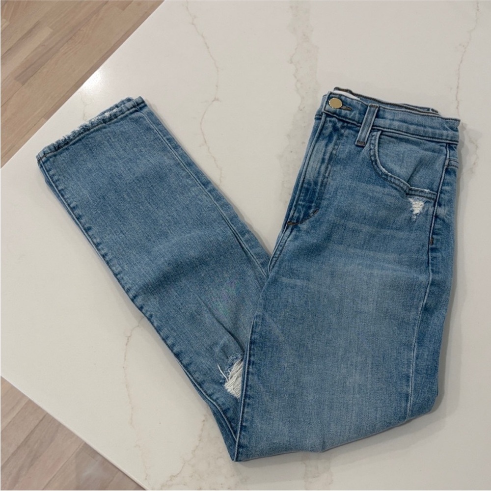 Favorite Daughter Straight Leg Jean Valentina Super High Rise Denim Malibu 26 - Picture 7 of 8